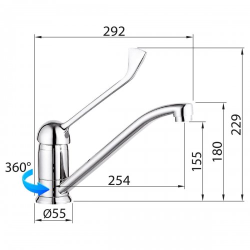 Смеситель Elghansa Kitchen 56A0147 для кухни хром
