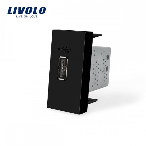 Модуль розетки USB Livolo черная VL-C7-1USB-12