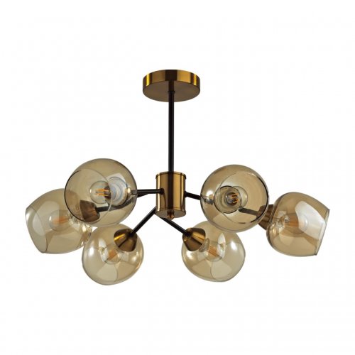 Люстра потолочная Lumion Odell 5649/6C 6*60W черный, бронза