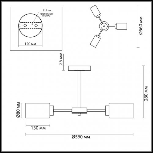 Люстра потолочная Lumion Dallin 5639/3C 3*40W белый, золотой
