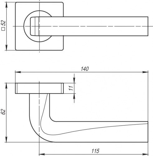 Ручка раздельная Armadillo (Армадилло) KEA SQ001-21SN-3 матовый никель