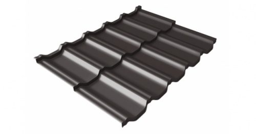 Металлочерепица Grandline модульная Квинта Uno c 3D резом 0.5 Satin RR 32 темно-коричневый