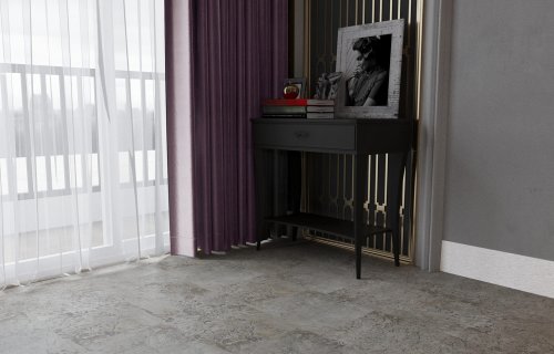 Виниловая плитка ПВХ Stone Floor SPC Травертин Бежевый