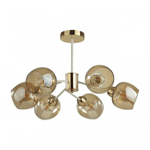 Люстра потолочная Lumion Odell 5650/6C 6*60W белый, золотой