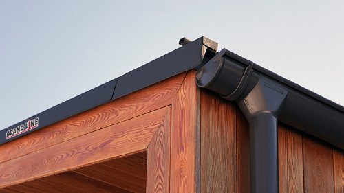 Соединитель трубы Grand Line 90 мм RAL 7024 мокрый асфальт