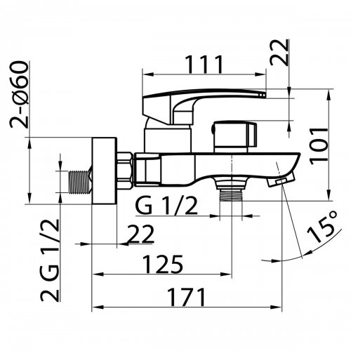 Смеситель Elghansa Monica New 2322519 для душа с душевым комплектом хром