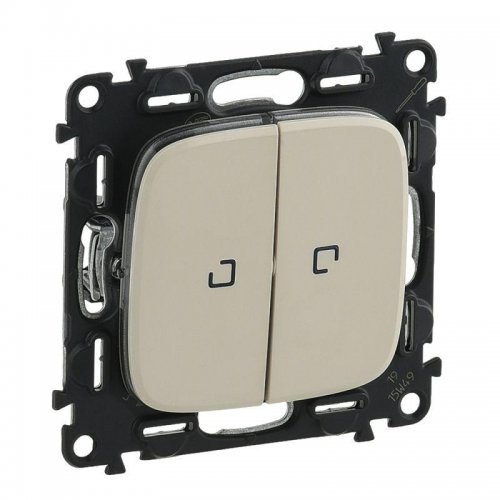 Механизм переключателя 2-кл. СП Valena Allure 10АХ IP20 250В с подсветкой с лиц. панелью сл. кость Leg 752809