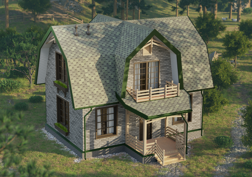 Гибкая черепица Docke Шестигранник зеленый