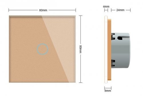 WiFi Сенсорный однолинейный выключатель Livolo ZigBee (золото) VL-C701Z-13