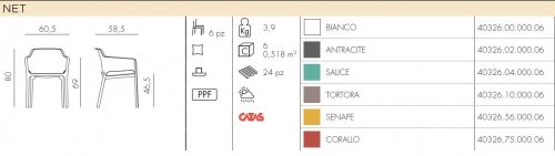 Кресло пластиковое Net ментол