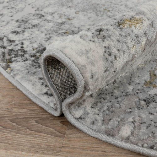 Турецкий ковер Almira E1621 Grey/Gold 1,6x1,6 м круглый