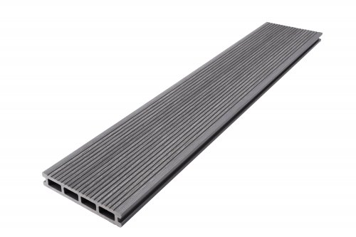 Террасная доска T-DECKS Premium 3D Optima Classic+Solo, брашинг двусторонний, 3000х150х25мм, цвет серый