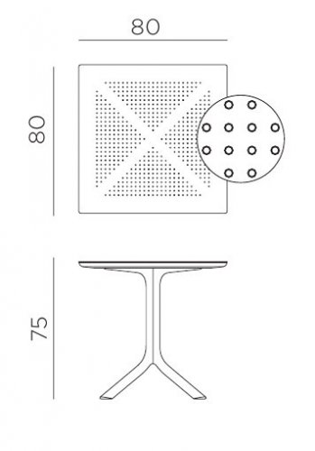 Стол пластиковый обеденный Clip 80 тортора