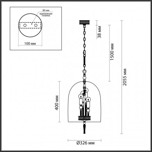 Подвесной светильник Odeon Light Exclusive Bell 4892/4 4*40W