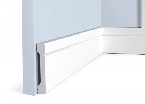 Плинтус дюрополимерный под покраску Hiwood B70V1L фигурный 2000x70x12