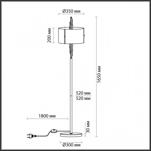 Торшер Odeon Light Exclusive Margaret 4895/3F 40W