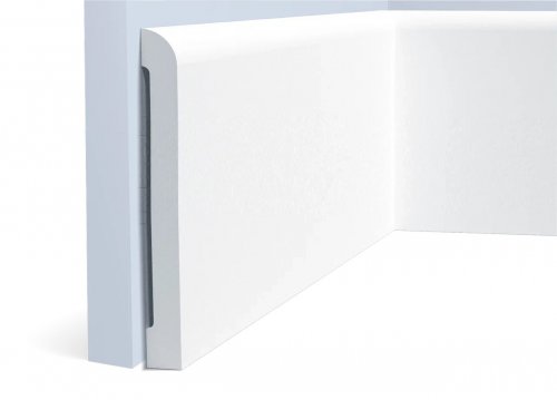 Плинтус дюрополимерный под покраску Hiwood BE150 прямой скругленный 2000x150x13.5