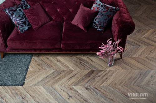 Виниловый ламинат Vinilam Parquet Chevron Шеврон Лувр I107516