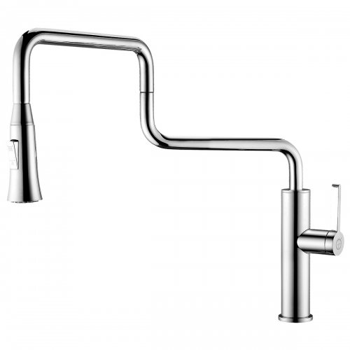 Смеситель Elghansa Cliq 56H7324 для кухни с раскладным изливом и выдвижной лейкой хром