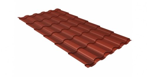 Металлочерепица Grandline Кредо 0.5 Satin Мatt RAL 8004 терракота