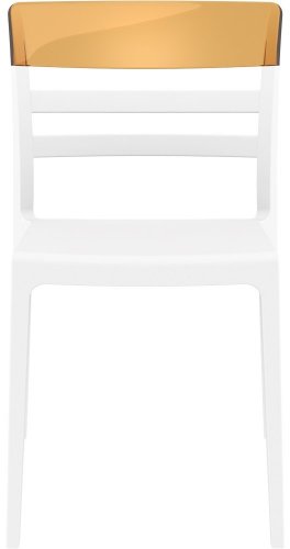 Стул пластиковый Moon белый/янтарный
