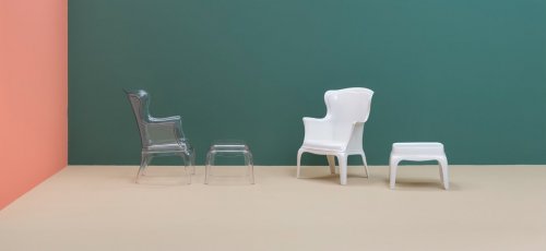 Стол-пуф прозрачный пластиковый Pasha прозрачный