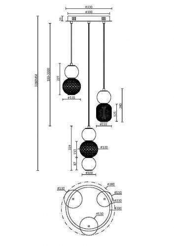 Подвесной светильник Maytoni Drop MOD273PL-L33G3K 33W золото