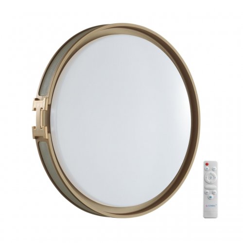 Настенно-потолочный светильник, с пультом ДУ Sonex Favemo Grey 7654/EL 70W белый/серый/золотой