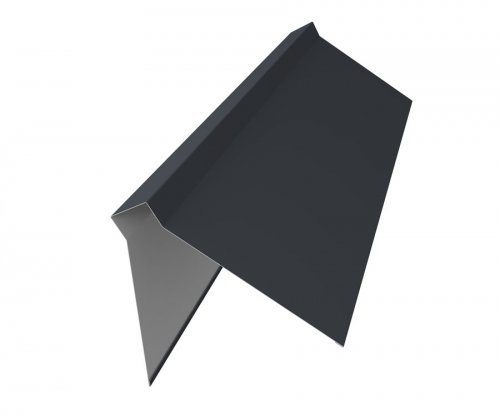 Планка конька плоского 220х50х220 0.45 PE с пленкой RAL 7024 мокрый асфальт (2м)