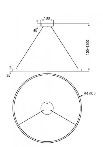 Подвесной светильник Maytoni MOD058PL-L65B3K Rim 81W LED 3000K 120°