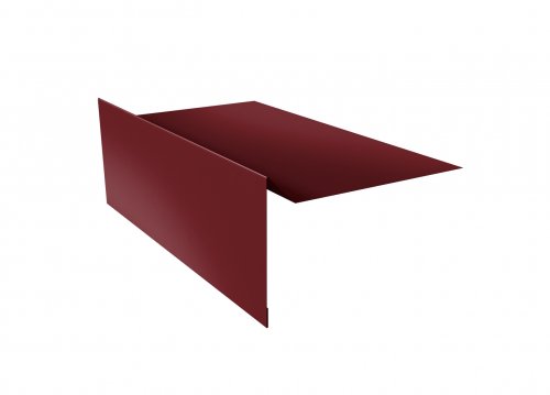 Планка ветровая для мягкой кровли простая 100х20х100 0.5 Satin с пленкой RAL 3005 красное вино (2м)