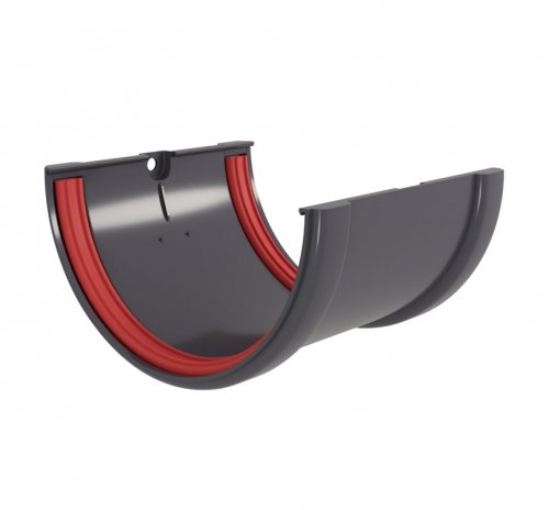 Соединитель желобов Классика 120 ПВХ Grand Line графит RAL 7024