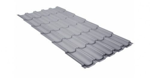 Металлочерепица Grandline Квинта плюс 0.5 Satin RAL 9006 бело-алюминиевый