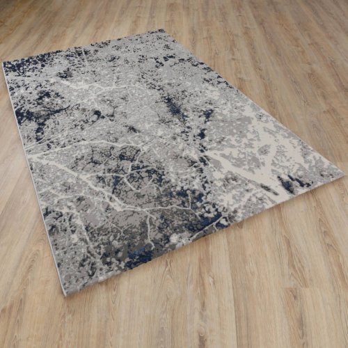Турецкий ковер Almira GR734 Grey/N.Blue 1,5x0,8 м прямоугольный