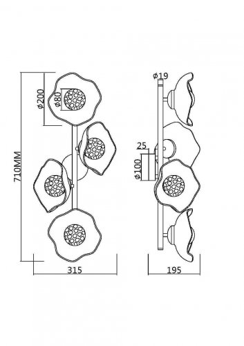 Настенный светильник (бра) Maytoni Miracle MOD207WL-04BS 28W латунь