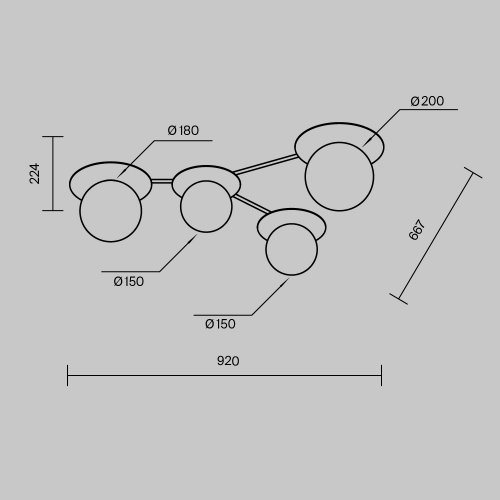 Потолочный светильник Maytoni Star sky MOD291CL-04BS1 40W латунь