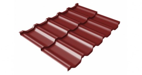 Металлочерепица Grandline модульная Квинта Uno c 3D резом 0.5 Satin RAL 3011 коричнево-красный