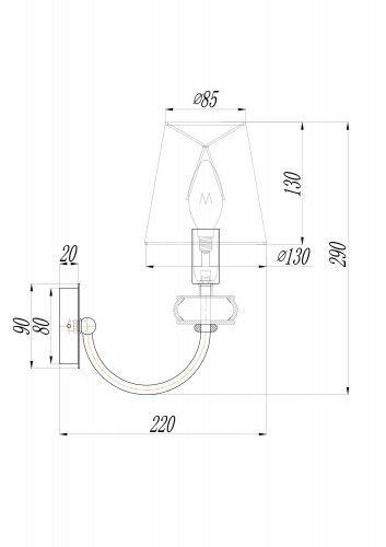 Настенный светильник (бра) Maytoni Roma ARM006WL-01G