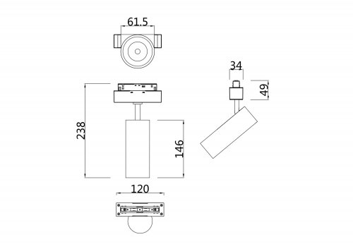 Трековый светильник Technical Focus LED  TR019-2-15W4K-MG 18W матовое золото