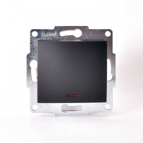 Механизм выкл. 1-кл. СП KARINA 10А IP20 с подсветкой черн. бархат LEZARD 707-4288-111