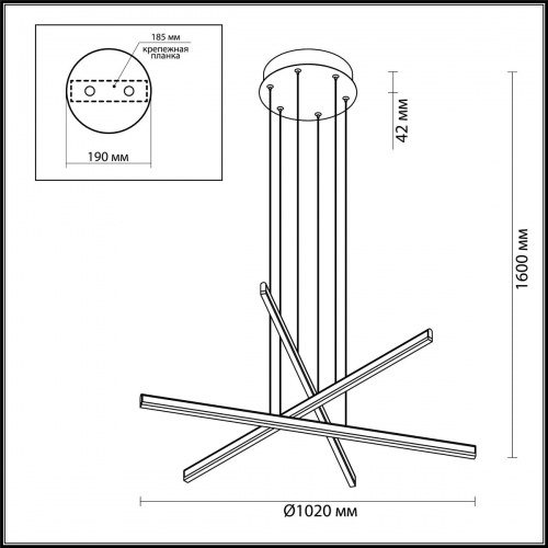 Подвесной светильник Odeon Light Rudy 3890/48L LED 48 Вт