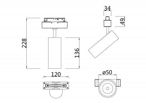 Трековый светильник Technical Focus TR019-2-10W3K-W