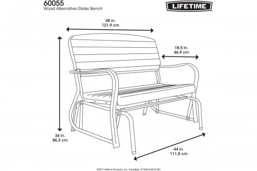 Скамья-качалка Lifetime Антрацит 60276
