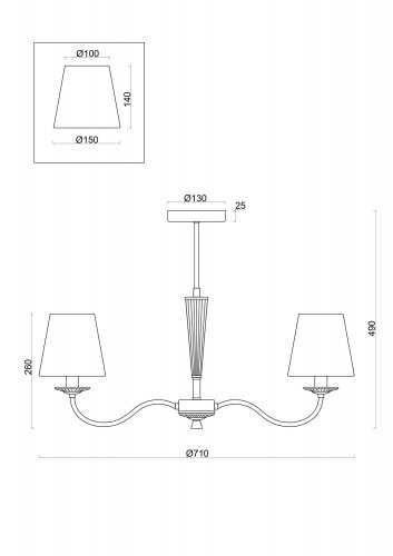 Люстра Freya FR2027PL-03BS Osborn латунь 40W E14