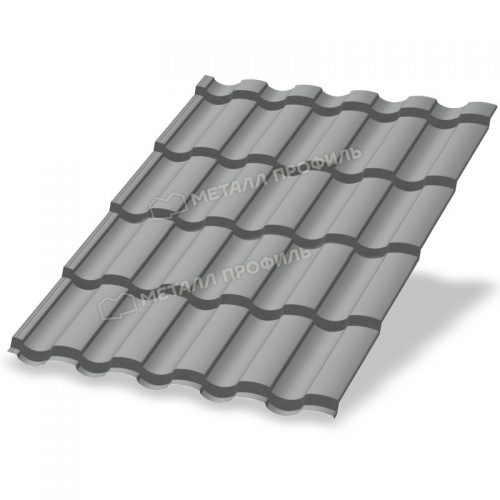 Металлочерепица МП Монтекристо-M NormanMP (ПЭ-01-9006-0.5) 9006 Белый алюминий