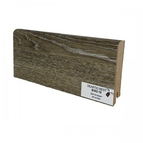 Плинтус МДФ Deartio B302-18 Дуб антрацит 80х16х2050