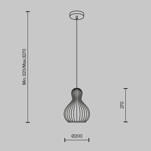 Подвесной светильник Maytoni Roots MOD192PL-01W 40W черный