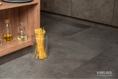 Виниловый ламинат Vinilam Ceramo Stone Цемент Стальной 71610