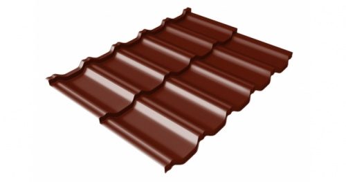 Металлочерепица Grandline модульная Квинта Uno c 3D резом 0.45 Drap RAL 3005 красное вино