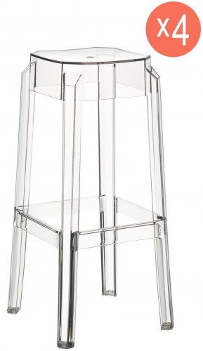 Комплект барных прозрачных табуретов Fox 75 Set 4 прозрачный